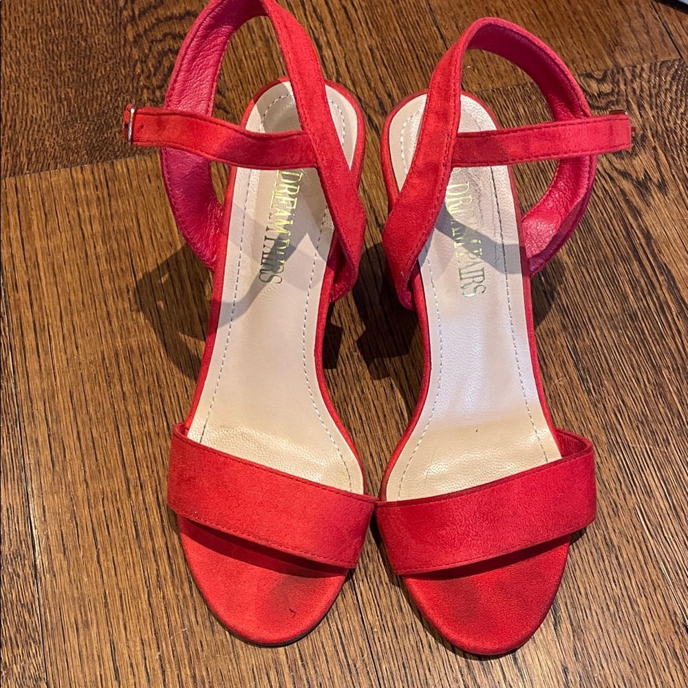 Stunning Red Open-Toe Heels